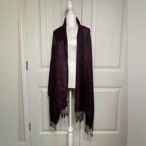 Womens Shawl Scarf Sheer Glittery Paisley Print